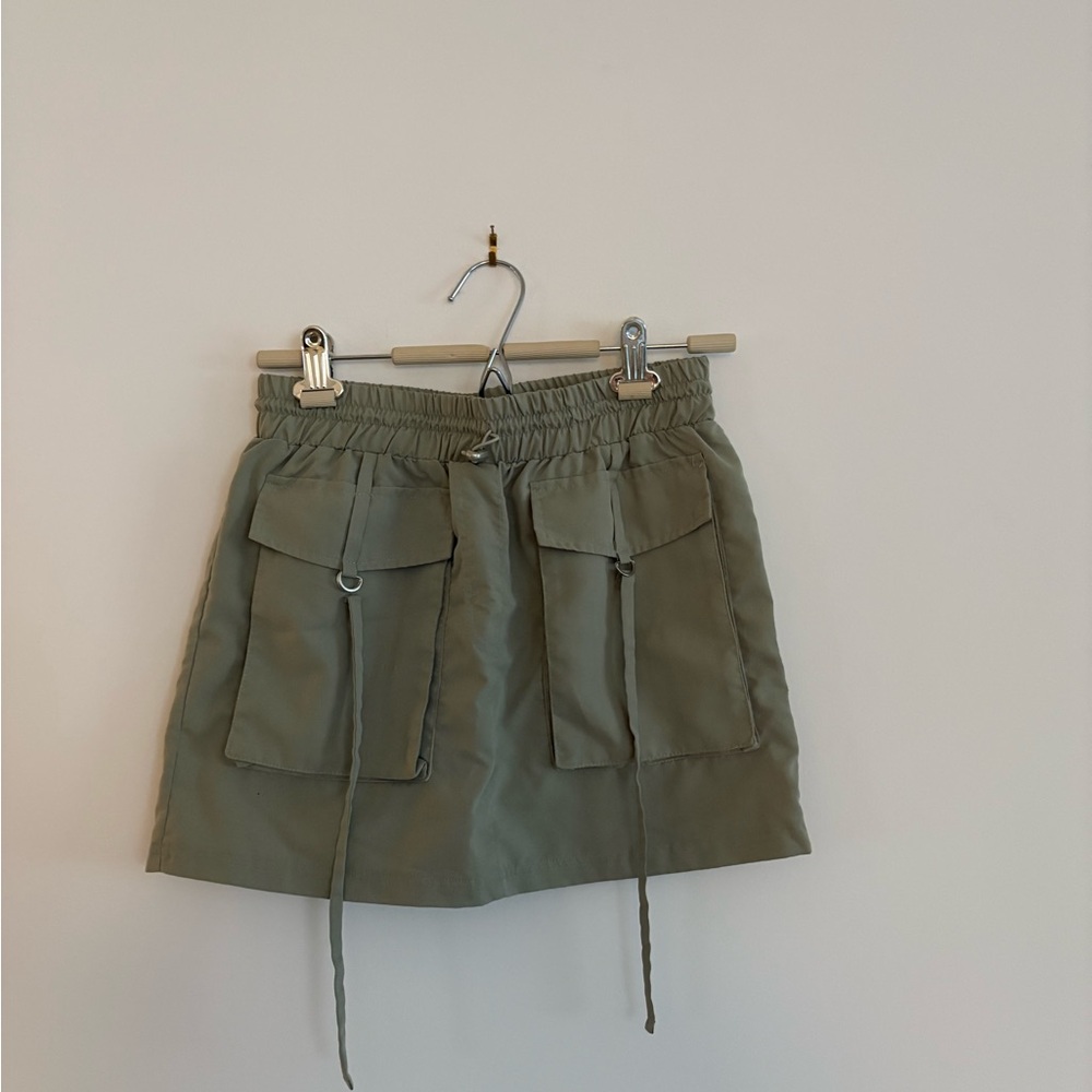 Olive Green Cargo Skirt